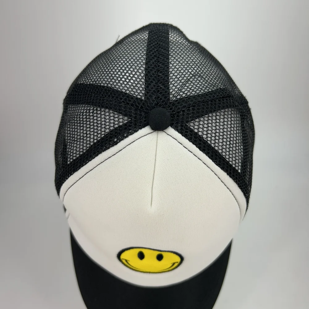 Smiley Face Hat Cap Snap Back Mesh Trucker Adjustable Unisex Retro Iconic